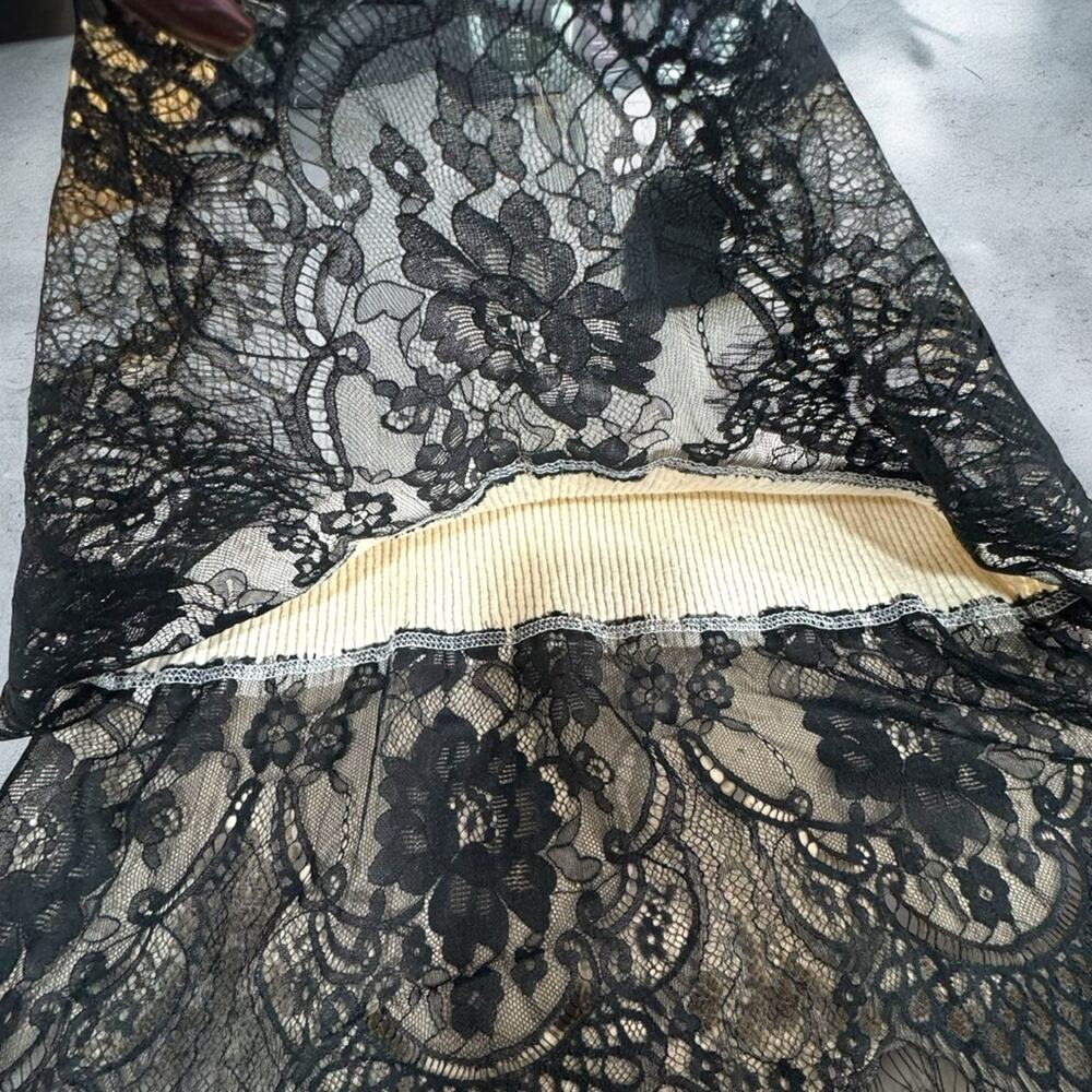 Vintage Y2K Practical Magic Black Lace Cream Whimsigoth Grunge LONG SLEEve - Picture 8 of 16